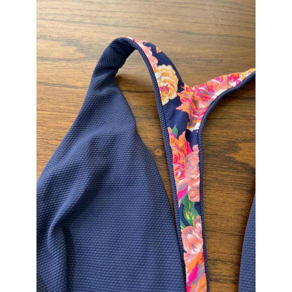 New Maagi reversible floral deep V swimsuit size L large - Picture 6 of 6